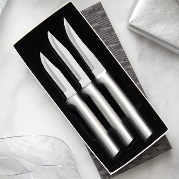 RADA S01 R119 Silver 3 Paring Knives Galore Gift Set w/ Knife Sharpener Wedding - Picture 1 of 9
